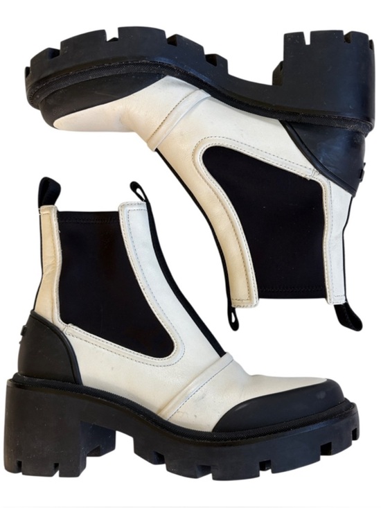 Tory Burch Shoes - Tory Burch Leather Chelsea Lug Sole Ankle Boots Ivory Black Size 8.5 Retail $428